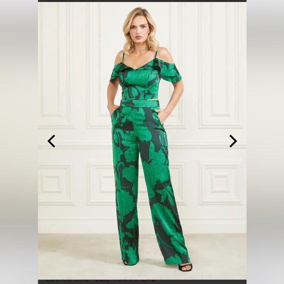 Marciano Emerald Green-Black Cold-Shoulder Crop Top - Size XS - Picture 5 of 12